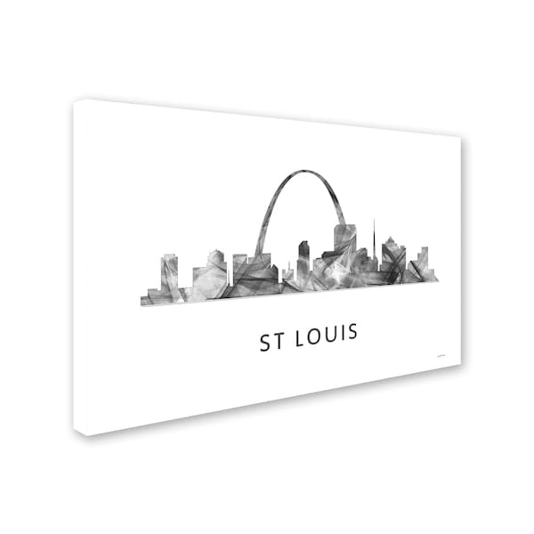 Marlene Watson 'St Louis Missouri Skyline WB-BW' Canvas Art,30x47